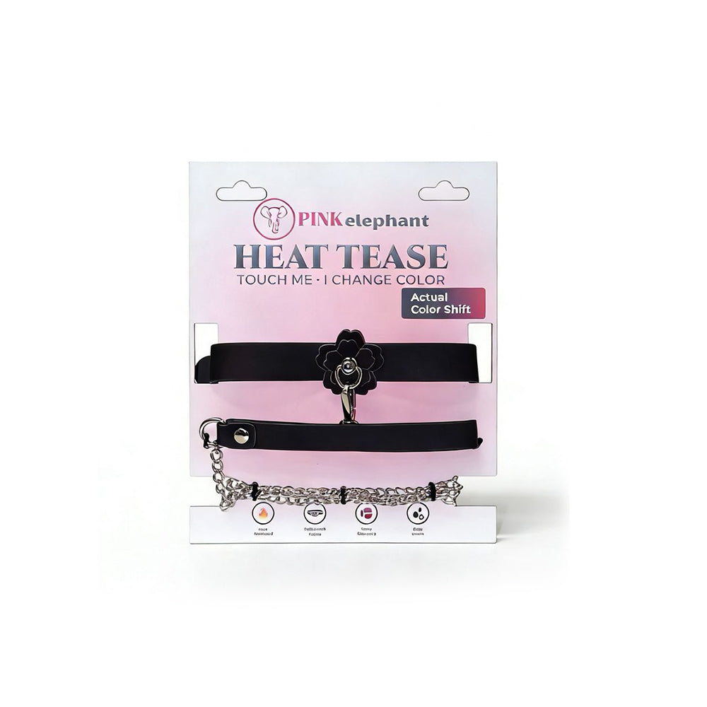 Heat Tease Flower Collar in Black/Pink