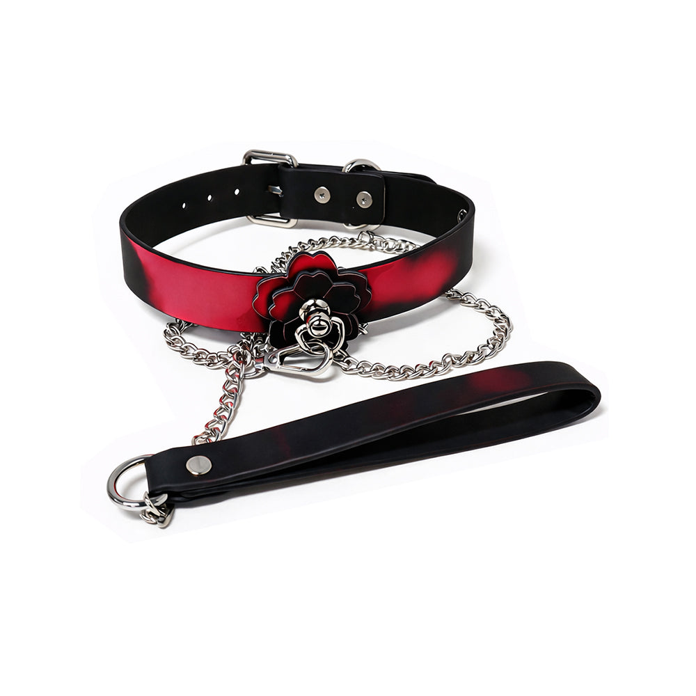 Heat Tease Flower Collar in Black/Pink