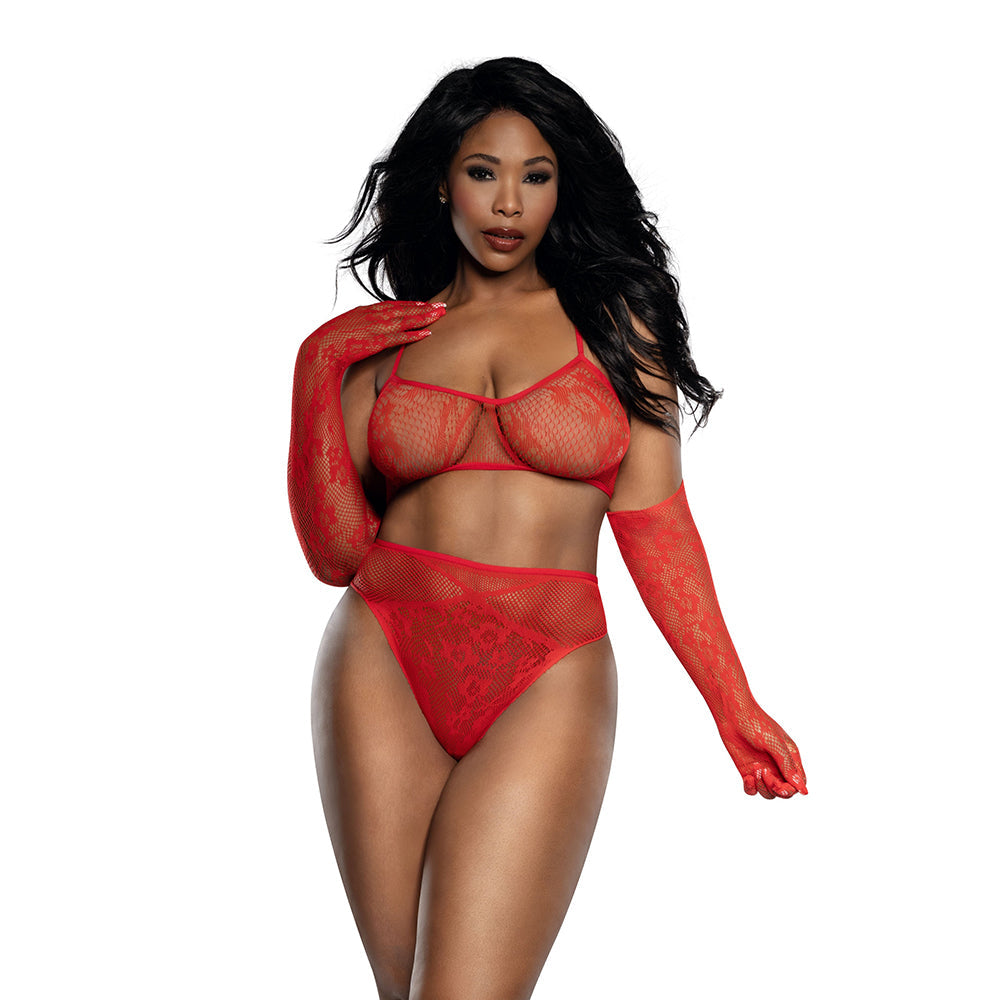 DG Lace Seamless 3-Piece Set Red