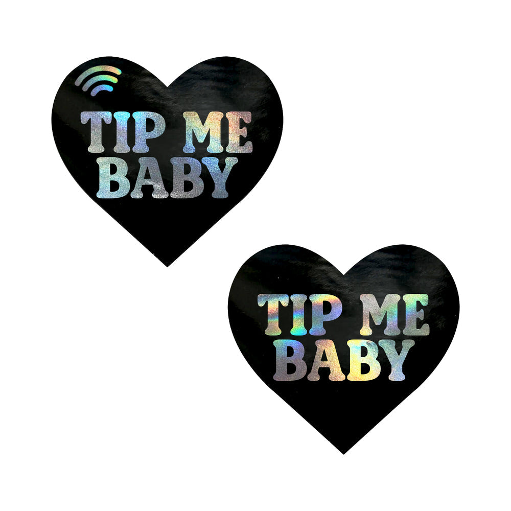 Neva Nude Holographic Heart Smart NFC Pasties - Tip Me Baby