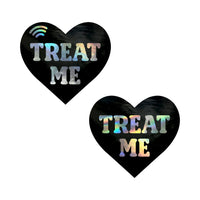 Neva Nude Treat Me Holographic Heart Smart NFC Pasties
