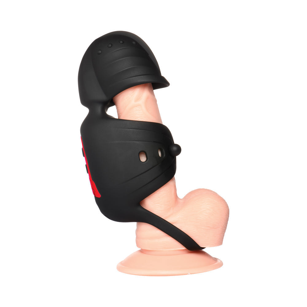 Advanced Helmet Humper Gyrating & Vibrating Silicone Masturbator