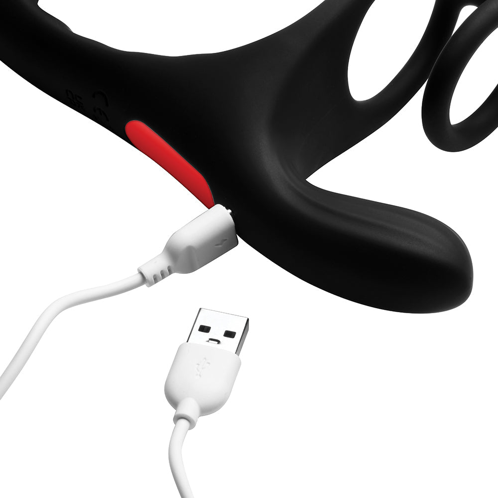 JOCK Enhancers Triple Rush Vibrating C-Ring & Anal Plug