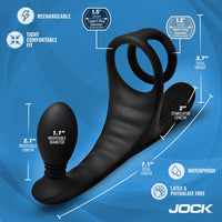 JOCK Enhancers Triple Rush Vibrating C-Ring & Anal Plug