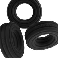 Hunkyjunk Roto Grooved Gripper-Ribbed Cockring Black Fog