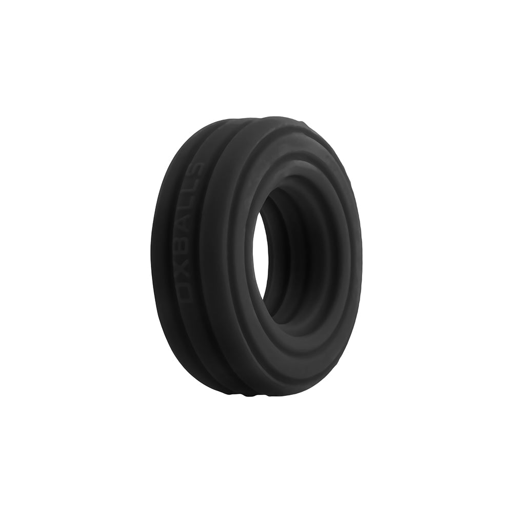 Hunkyjunk Roto Grooved Gripper-Ribbed Cockring Black Fog