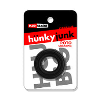 Hunkyjunk Roto Grooved Gripper-Ribbed Cockring Black Fog