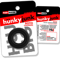 Hunkyjunk Roto Grooved Gripper-Ribbed Cockring Black Fog