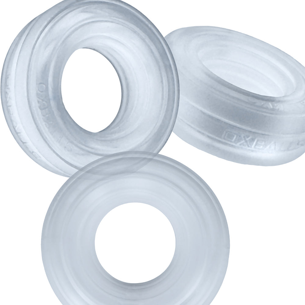 Hunkyjunk Roto Grooved Gripper-Ribbed Cockring Clear Steam