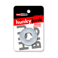 Hunkyjunk Roto Grooved Gripper-Ribbed Cockring Clear Steam