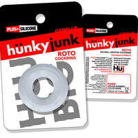 Hunkyjunk Roto Grooved Gripper-Ribbed Cockring Clear Steam