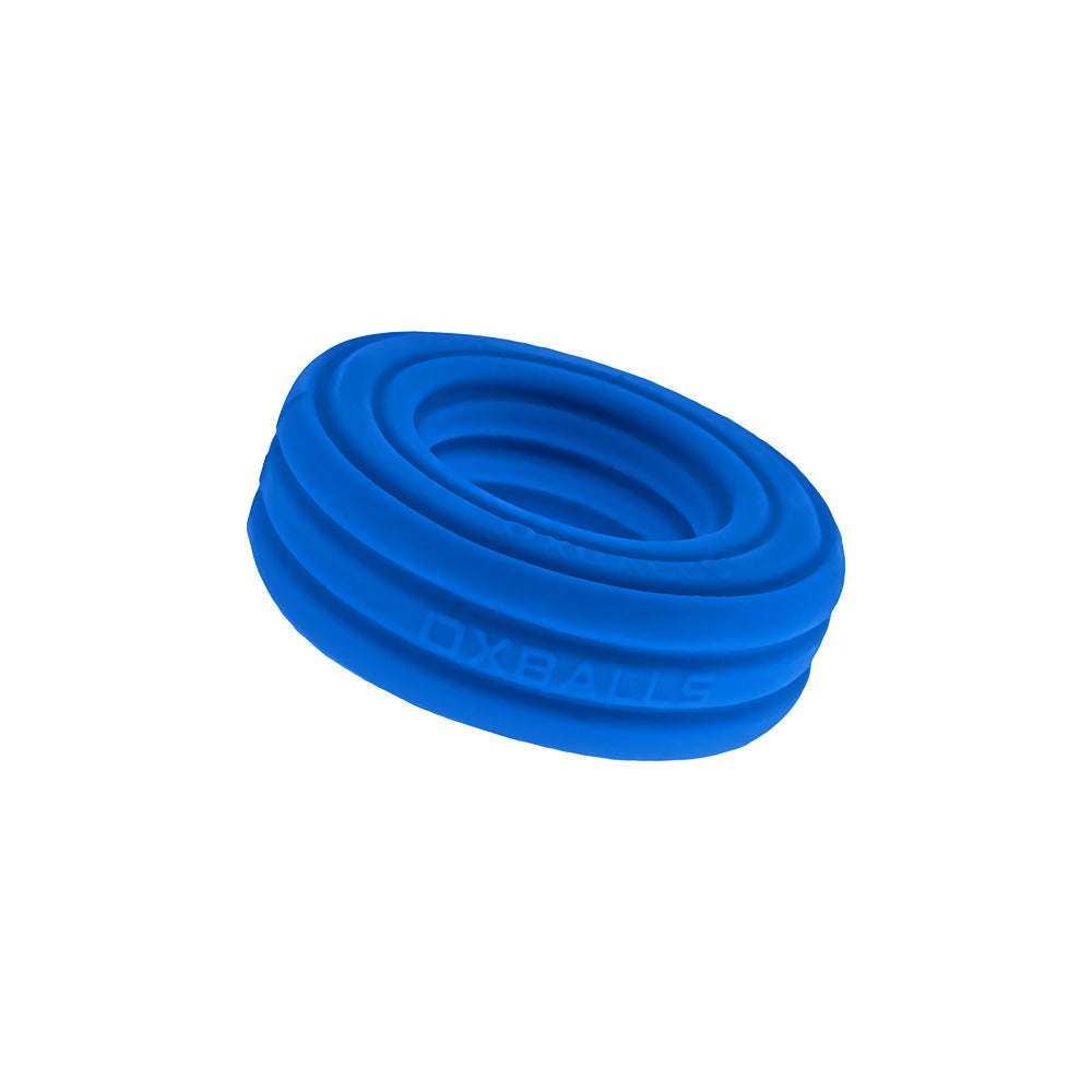 Hunkyjunk Roto Grooved Gripper-Ribbed Cockring Teal Fizz