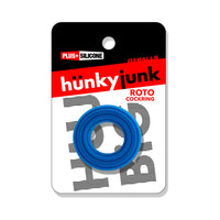 Hunkyjunk Roto Grooved Gripper-Ribbed Cockring Teal Fizz