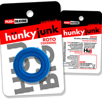 Hunkyjunk Roto Grooved Gripper-Ribbed Cockring Teal Fizz