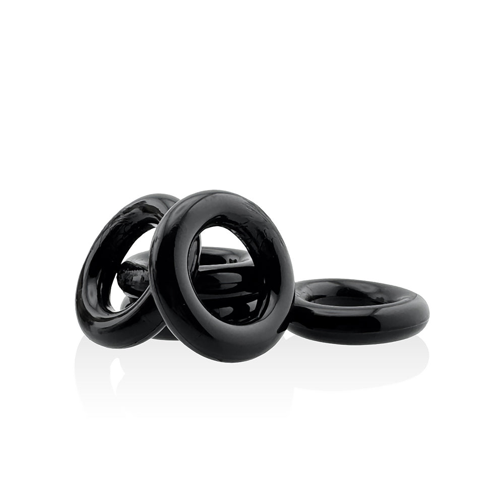 Hunkyjunk Jacker 5-Stack Five-Pack Tube Super-Strong Cockrings Black