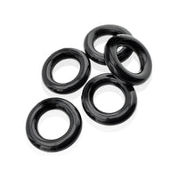 Hunkyjunk Jacker 5-Stack Five-Pack Tube Super-Strong Cockrings Black