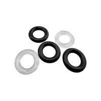 Hunkyjunk Jacker 5-Stack Five-Pack Tube Super-Strong Cockrings Clear/Black