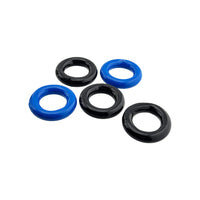 Hunkyjunk Jacker 5-Stack Five-Pack Tube Super-Strong Cockrings Blue/Black