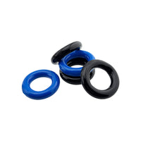 Hunkyjunk Jacker 5-Stack Five-Pack Tube Super-Strong Cockrings Blue/Black
