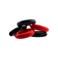Hunkyjunk Jacker 5-Stack Five-Pack Tube Super-Strong Cockrings Red/Black