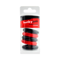 Hunkyjunk Jacker 5-Stack Five-Pack Tube Super-Strong Cockrings Red/Black