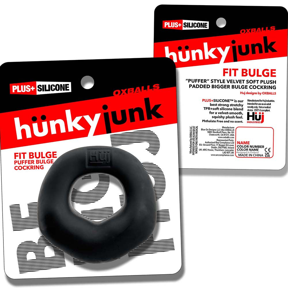 Hunkyjunk Fit Bulge Hung-Style Cockring Black Fog