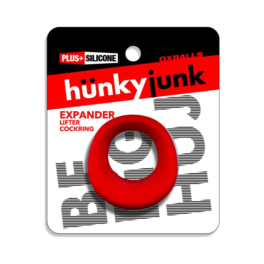 Hunkyjunk Expander Slimmer Scoop Style Cockring Red Velvet