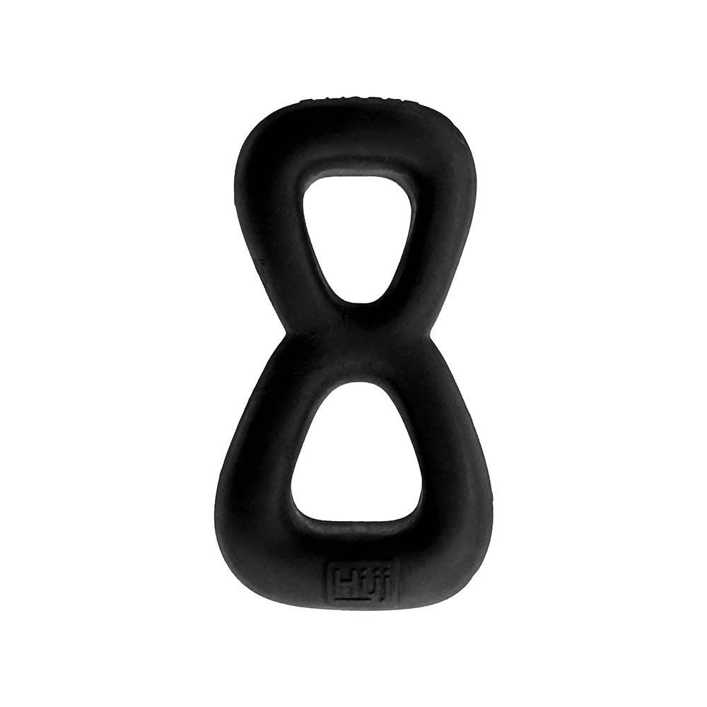 Hunkyjunk Boomerang Double-Ring Cockring & Nut-Tugger Black Fog