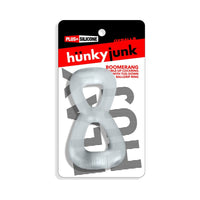 Hunkyjunk Boomerang Double-Ring Cockring & Nut-Tugger Clear Steam