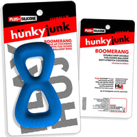 Hunkyjunk Boomerang Double-Ring Cockring & Nut-Tugger Teal Fizz