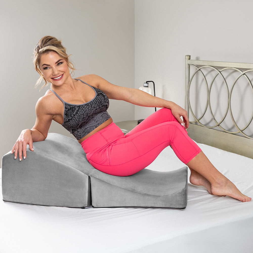 Liberator Flip Ramp Sex Positioning Pillow with Slip Cover in Lush Grey