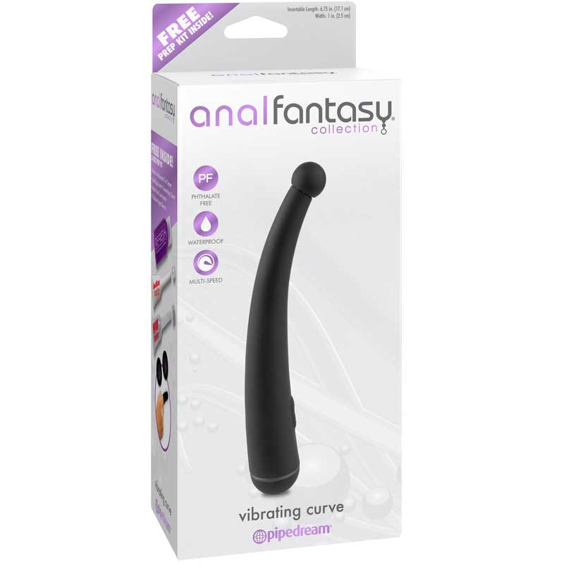 Pipedream Anal Fantasy Collection Vibrating Curve Prostate Massager Black