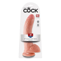 Pipedream King Cock 9 in. Cock With Balls Realistic Suction Cup Dildo Beige