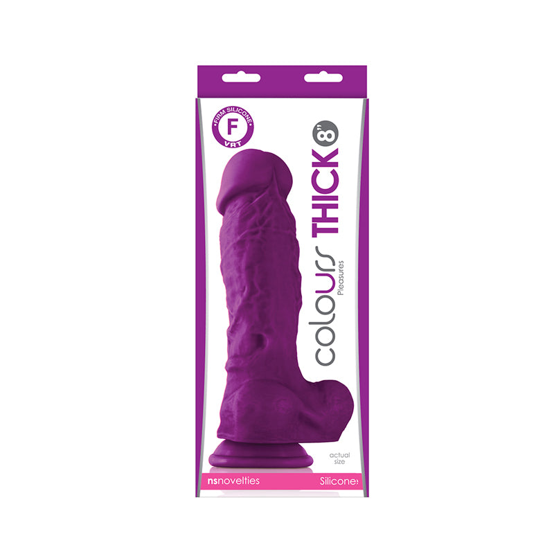 Colours Pleasures Thick 8 in. Dildo Purple