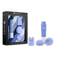 Blush Rose Revitalize Massage Kit with Mini Vibrator & 3 Silicone Attachments Periwinkle