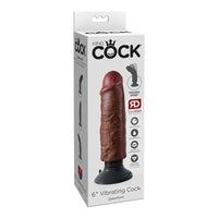 Pipedream King Cock 6 in. Vibrating Cock Poseable Dildo With Suction Cup Brown