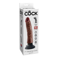 Pipedream King Cock 7 in. Vibrating Cock Poseable Dildo With Suction Cup Brown