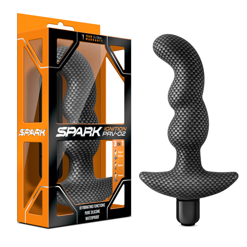 Blush Spark Ignition PRV-02 Vibrating Silicone Prostate Massager Carbon Fiber