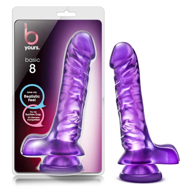 B Yours Basic 8 Realistic 9in Dildo Purp