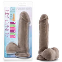 Blush Au Naturel 8 in. Posable Dual Density Dildo with Balls & Suction Cup Brown