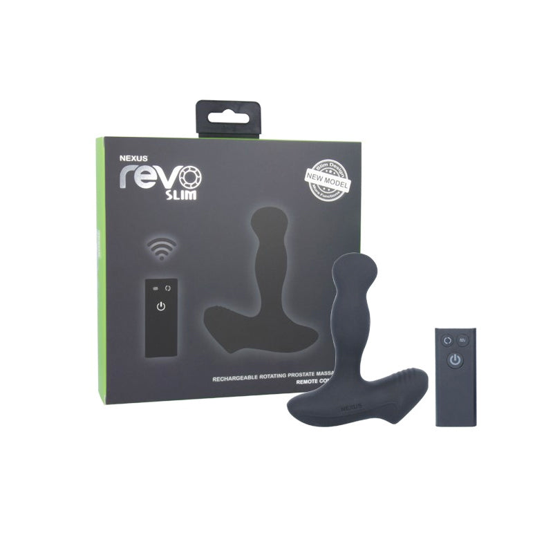 Nexus Revo Slim Remote Control Rotating Prostate Massager - Black