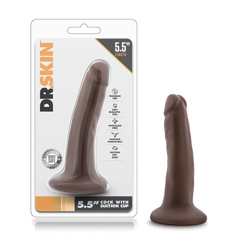 Blush Dr. Skin Realistic 5.5 in. Dildo with Suction Cup Brown