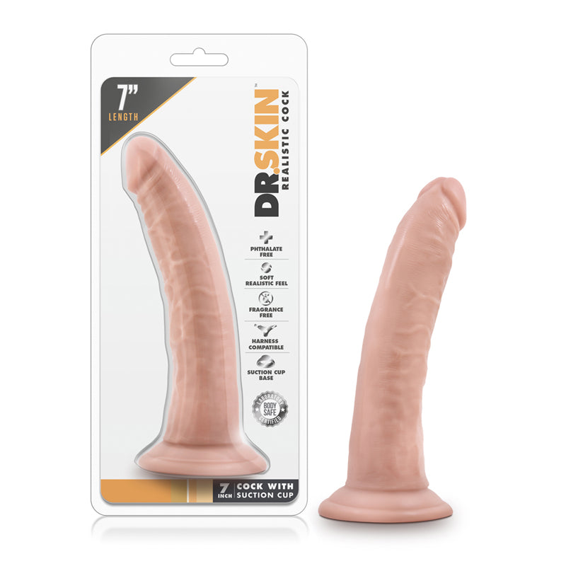 Blush Dr. Skin Realistic 7 in. Dildo with Suction Cup Beige