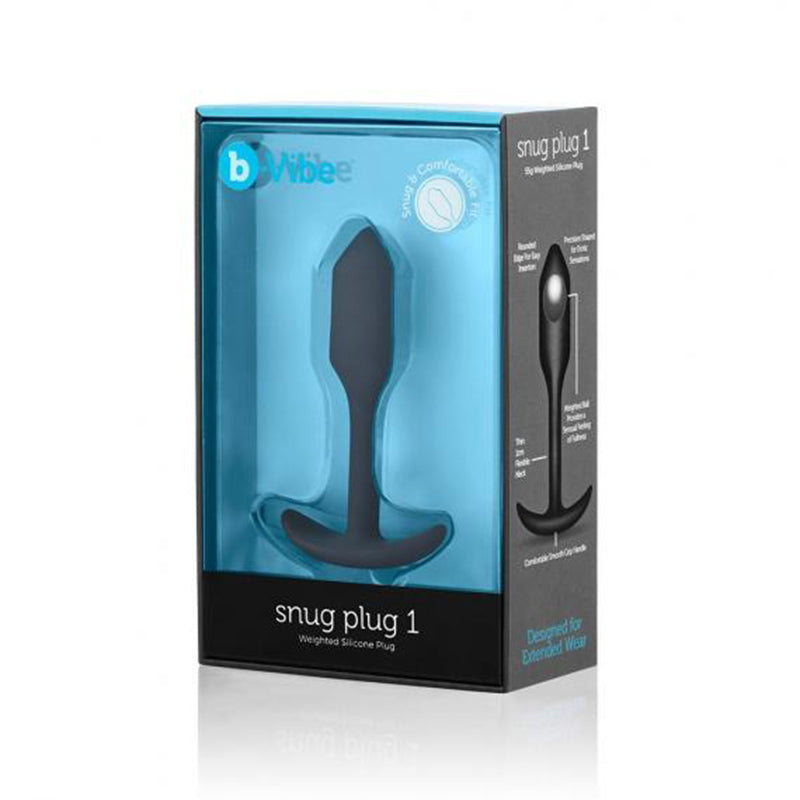 b-Vibe Snug Plug 1 Weighted Silicone Anal Plug Black