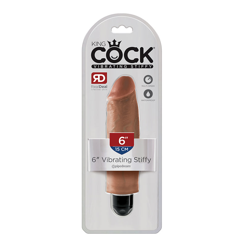 Pipedream King Cock 6 in. Vibrating Stiffy Realistic Dildo Tan