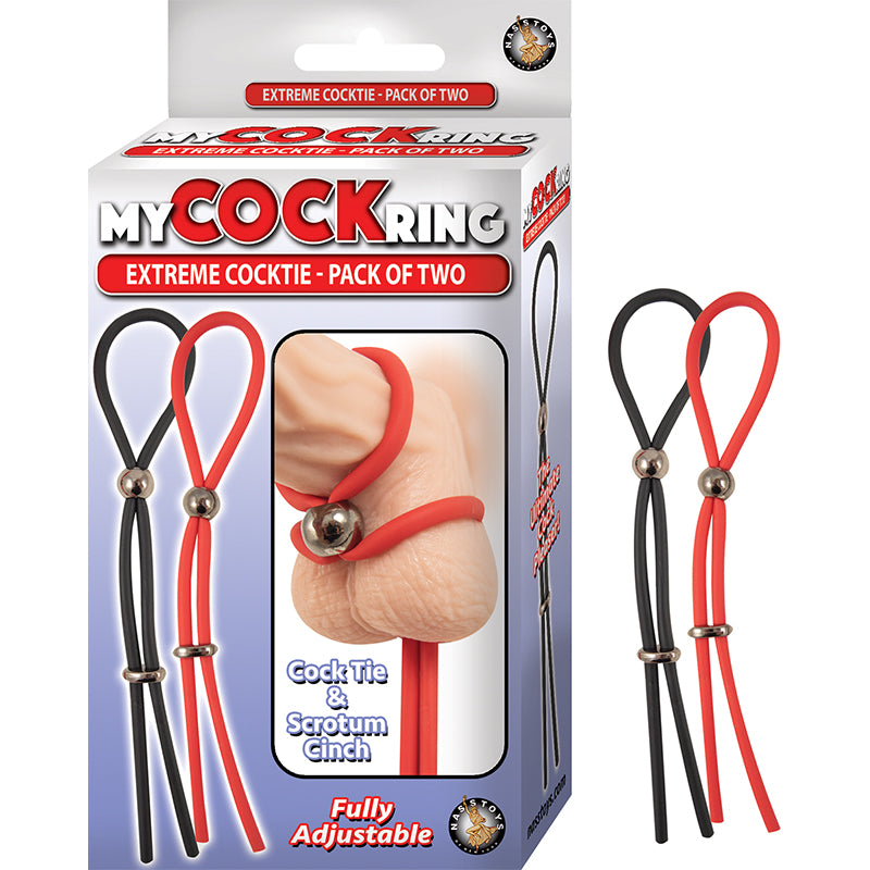 My Cockring Extreme Cocktie-Pack Of Two Black&Red