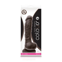 Colours Dual Density 8 in. Dildo Dark Brown