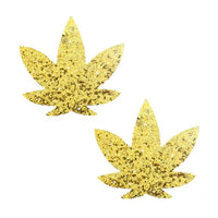 Neva Nude Pasty Weed Leaf Glit Spark Gld