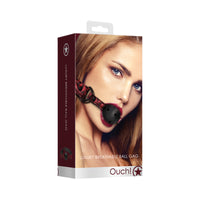 Ouch! Luxury Adjustable Breathable Ball Gag Burgundy