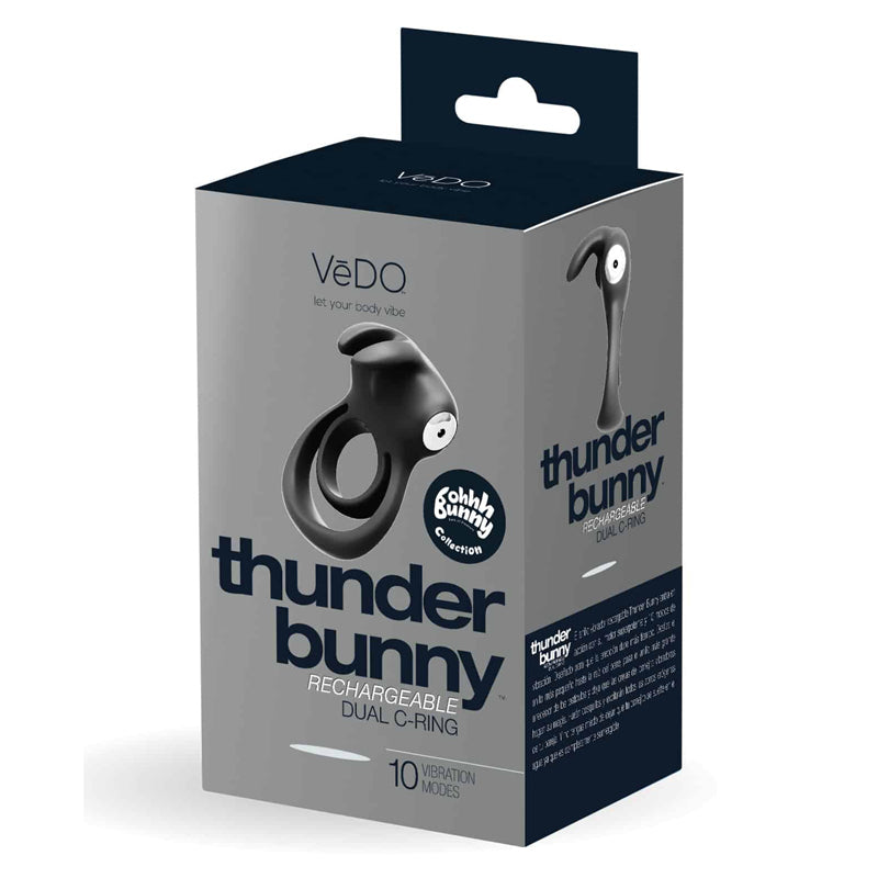 VeDo Thunder Bunny Rechargeable Dual Cockring Black